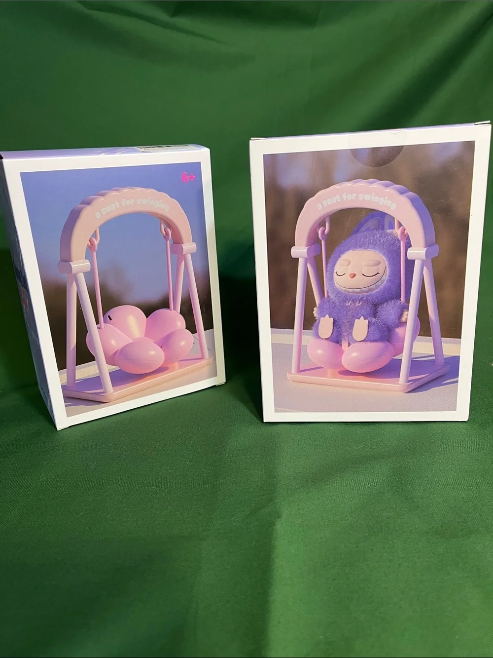 Set of 2 swing sets for soft (Labubu or similar) toys.